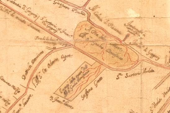 particolare della mappa del 1605